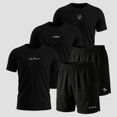 Imagem da oferta Kit 5 Peças All Black Dry 3 Camisetas e 2 Bermudas Alpha Co