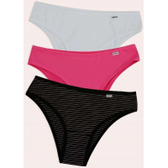 Imagem da oferta Kit 3 Calcinhas Feminina Listrada Biquíni DelRio