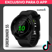 Imagem da oferta Garmin Relógio Forerunner 55 GPS 42mm Smartwatch Monitor Cardíaco Bluetooth Compatível com Android iPhone Garmin Coac