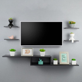 Imagem da oferta Rack Tv Nicho Suspenso para Quarto Sala Preto 110cm