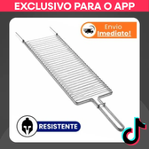 Imagem da oferta Grelha de Peixe Churrasco Abaulada Dupla 70 x 20 Assar Peixe Carne Churrasco Grande Pre...