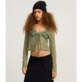 Imagem da oferta Blusa em Renda com Lacinhos Frontais Tam PP