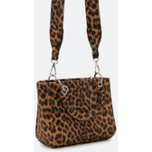 Imagem da oferta Bolsa Satchel com Alça de Mão e Estampa Animal Print Onça