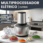 Imagem da oferta Multiprocessador Alimento Moedor Triturador Eletrico 2l Inox Prateado 110v