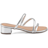 Imagem da oferta Sandalia Mule Salto Tiras Cruzadas Prata
