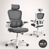 Imagem da oferta Cadeira De Escritório Ergonômica Mesh Cinza Presidente NR17 Com Apoio Lombar 150kg Braço Retrátil