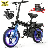 Imagem da oferta Bicicleta Elétrica Dobrável 14 Polegadas(S6) Bateria 48V 12Ah Removível Freios a Disco Duplos e Suspensão Dianteir
