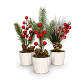 Imagem da oferta Kit 3 Enfeites De Natal Arranjos Natalinos Vasos Decoração