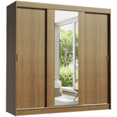 Imagem da oferta Guarda-Roupa Casal Reno 3 Portas de Correr com Espelho Rustic