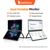 Imagem da oferta Monitor De Tela Dupla De 15.4 Polegadas Dobrável 315 Graus Portátil 16: 9 IPS FHD Display Com Suporte