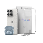 Imagem da oferta Kit smartphone motorola edge 70 collections crystals by Swarovski e moto buds loop + capa protetora - Ice Melt