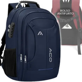 Imagem da oferta Mochila Masculina Feminina Notebook Escolar Faculdade Viagem Dia a Dia Reforçada Resistente a Água Marcador de Bagagem Saida usb Fone - ACO