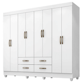 Imagem da oferta Guarda Roupa Casal Porto 8 Portas Branco - Móveis Leão