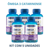Imagem da oferta Ômega 3 1000mg Catarinense Epa 540mg Em Cápsula Sem Sabor X 360g 5 Kits De 120 Un