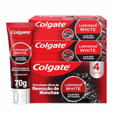Imagem da oferta Colgate Luminous White Carvão Ativado Creme Dental Clareador, 4x70g