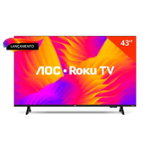 Imagem da oferta Smart Tv 43 Aoc Led Roku Full Hd Wi-fi 60hz Hdmi Usb 43s515578g