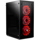 Imagem da oferta Gabinete Gamer Pichau Magpie III Lateral/Frontal Vidro Led Vermelho PGMA-03-RED