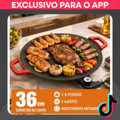 Imagem da oferta Churrasqueira Elétrica 36cm | Chapa Antiaderente 5 Níveis de Temp.