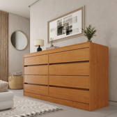 Imagem da oferta Cômoda 8 Gavetas Orgânica Luna 100% MDF 158cm Yescasa MarromCinamomo