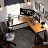 Imagem da oferta Escrivaninha de Canto Berlim Em L Cinamomo Mesa para Computador Home Office Gamer Estudo Trabalho MDP MDF Moderna Tampo Amplo Estrutura Preta