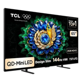 Imagem da oferta Smart TV TCL 65 Polegadas QLED Mini LED 4K A400M WiFi Bluetooth Google TV HDR10+ 144 Hz VRR 65A400M
