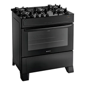 Imagem da oferta Fogão Atlas 5 Bocas Preto Mônaco Top Glass Com Acendimento Automático