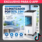 Imagem da oferta Climatizador Portátil 9L 3 em 1 (Umidifica Ventila Resfria) c Rodinhas.