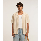 Imagem da oferta Camisa Relaxed em Tricoline com Estampa de Listras Rústicas