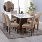 Imagem da oferta Kit 6 Capas Cadeira Jantar Malha Spandex Lisa E Estampada