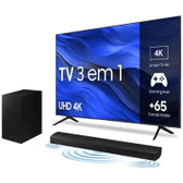 Imagem da oferta Smart TV Samsung 58" UHD 4K 58CU7700 2023 + Soundbar Samsung HW-B550