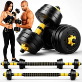 Imagem da oferta Kit Halters Barra Anilha Ajustáveis Musculação 20kg Bonafit Treino Completo em Casa + Ebook