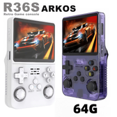 Imagem da oferta Console Portátil R36S + de 15.000 Jogos Vídeo Game 64g Linux Tela IPS 3.5 Polegadas