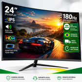 Imagem da oferta Monitor Gamer 24 Polegadas FHD Curvo IPS 180Hz AMD FreeSync 1ms HDMI DP Sem Moldura Tela Imersiva para PC Setup Gam