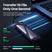 Imagem da oferta Ugreen m2 ssd caso nvme gabinete m.2 para usb tipo c 3.1 ssd adaptador para nvme pcie ngff sata mb chave ssd caixa de d