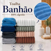 Imagem da oferta Toalha Banhão Gigante e Rosto 100% Algodão - Maciez e Alta Absorção