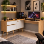 Imagem da oferta Mesa Gamer em L 2 Portas 1 Gaveta Arena Multimóveis MP6050