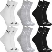 Imagem da oferta Kit 6 Pares Meias Puma Algodão Cano Médio Alto Atoalhado 2 Pretas, 2 Cinzas E 2 Brancas G - 39 A 43