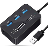 Imagem da oferta Hub USB 7 em 1 com 3 Portas USB 3.0 + Leitor de Cartões Rápido Compacto e Compatível com Todos os Sistemas
