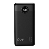 Imagem da oferta I2GO, Carregador Portátil (Power Bank) Ultra Rápido 10000mAh, Power Delivery 20W, 2 Saídas USB + 1 SaídaEntrada USB-C, Preto, i2GO PRO