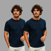 Imagem da oferta Kit 2 Camiseta Masculina Leve Básica Algodão Egípcio Vicenza
