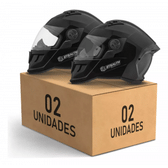 Imagem da oferta Kit 2 Capacete Pro Tork Stealth Solid Viseira Cristal Moto