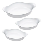 Imagem da oferta Marinex Conjunto de Assadeiras Oval Opaline 3 Peças Branco