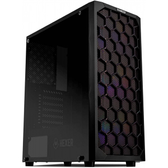Imagem da oferta Gabinete Gamer Mancer Hexer Rainbow Mid-Tower Lateral de Vidro Com 3 Fans Preto MCR-HEX-RB01