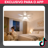 Imagem da oferta Ventilador de Teto LED 60W 6 Hélices Dobráveis com Controle Remoto Super Silencioso