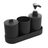 Imagem da oferta LYOR - Conjunto 4 Peças para Banheiro Preto PP e Bambu