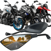 Imagem da oferta Par Retrovisor Mini Kawasaki Z400 Haste Curta Rosca Yamaha