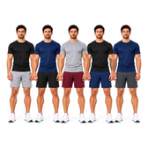 Imagem da oferta Kit 10 Peças Dry Fit 5 Camisetas + 5 Shorts Academia Corrida