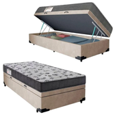 Imagem da oferta Cama Box Baú Solteiro Suede + Colchão De Espuma D33 - Sereneprime - 88cm Bege