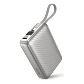 Imagem da oferta Basike Power Bank 20.000mah Rápido Portátil 45w Rápido Com Display Cor Branco Power 3-saídas Com Cabo Embutido Usb-c Para Samsung iPhone Xiaomi Mo