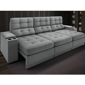 Imagem da oferta Sofá Com Usb Retrátil E Reclinável Eureka 2,30m Cor Grafite